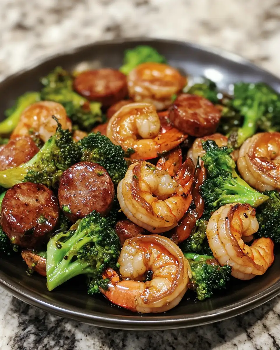 Final dish - Savor the Flavor: Honey Garlic Shrimp and Sausage with Broccoli Recipe