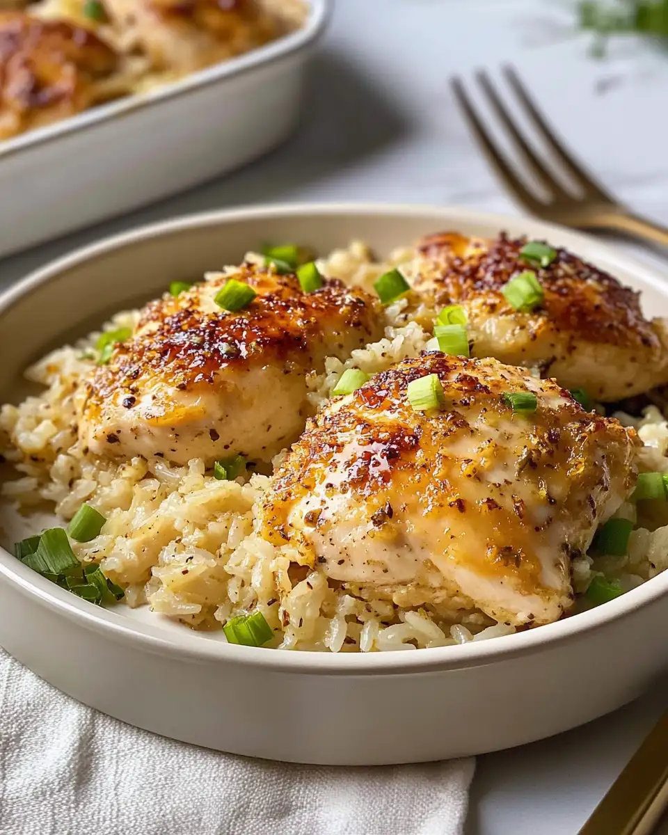 Irresistibly Delicious Honey Mustard Chicken and Rice Bake - Featured Image