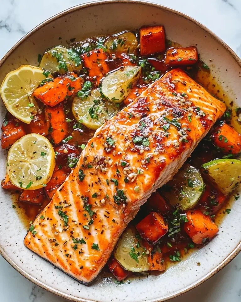 Sizzle and Spice: Hot Honey Glazed Salmon with Garlic Butter Veggies Delight - Featured Image