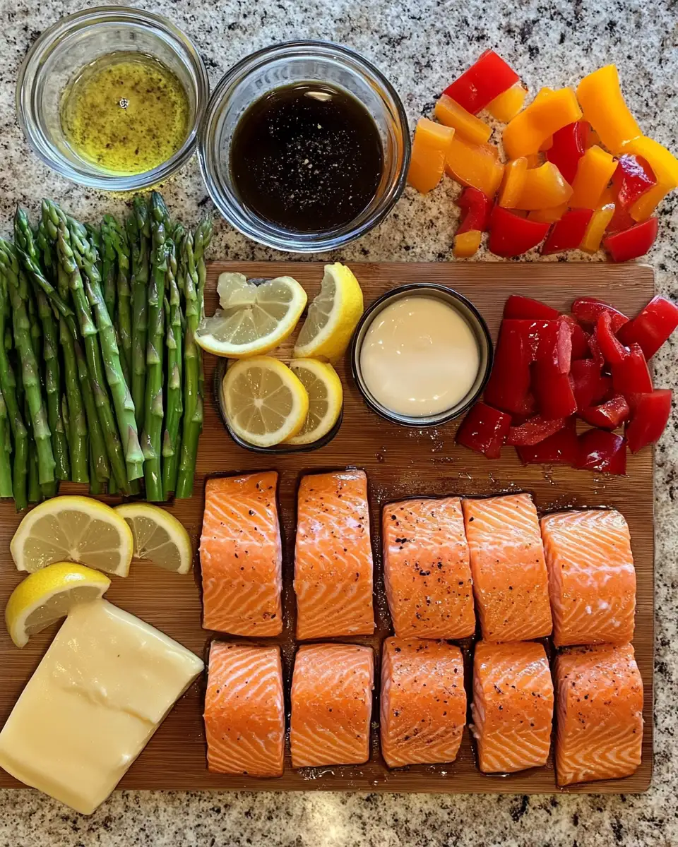 Ingredients for Sizzle and Spice: Hot Honey Glazed Salmon with Garlic Butter Veggies Delight