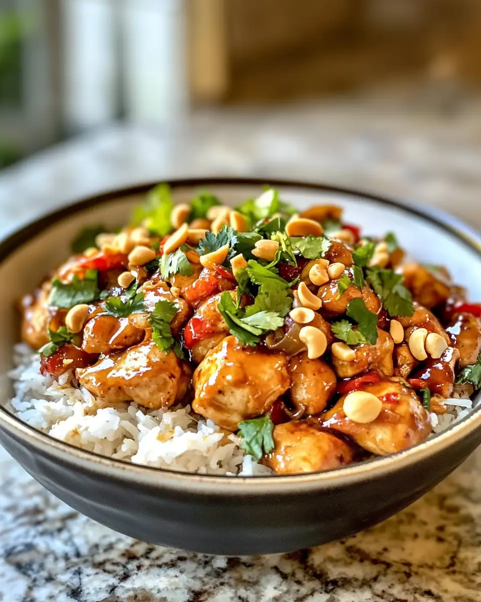 Savor the Flavors of Irresistible Thai Peanut Chicken 6 Final dish - Savor the Flavors of Irresistible Thai Peanut Chicken