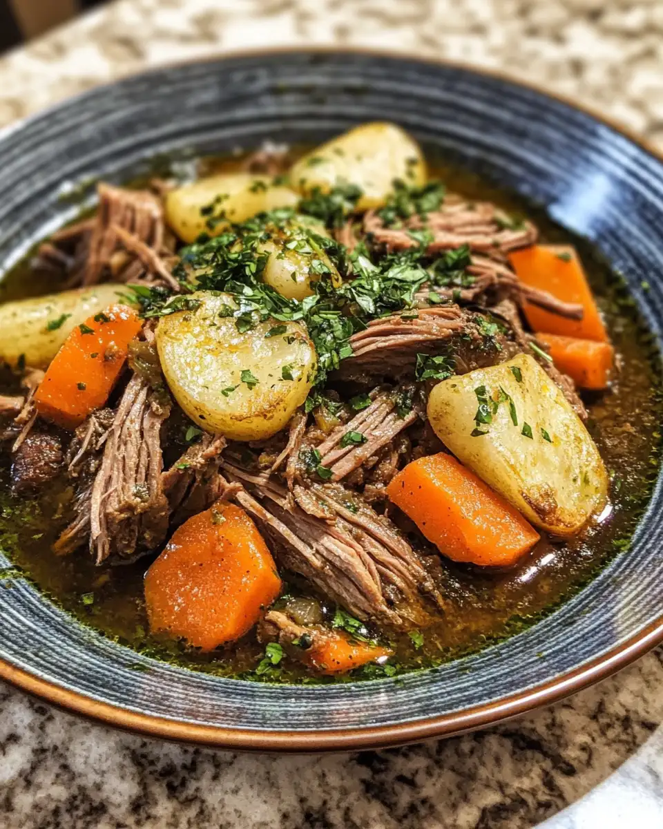 Savor the Flavor of Italian Pot Roast Straccato 6 Final dish - Savor the Flavor of Italian Pot Roast Straccato