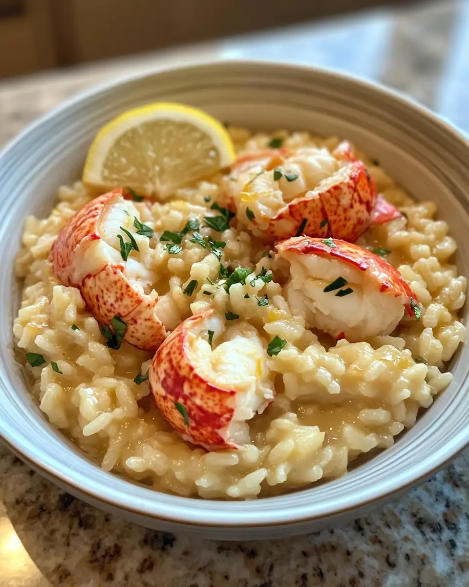 Zesty Indulgence: Lemon Butter Lobster Risotto Delight 6 Final dish - Zesty Indulgence: Lemon Butter Lobster Risotto Delight