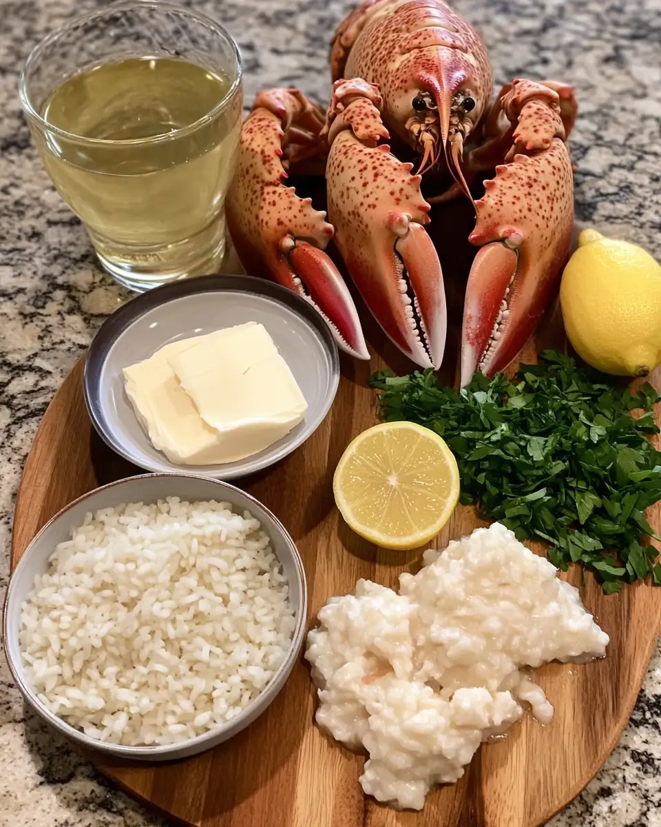 Zesty Indulgence: Lemon Butter Lobster Risotto Delight 4 Ingredients for Zesty Indulgence: Lemon Butter Lobster Risotto Delight