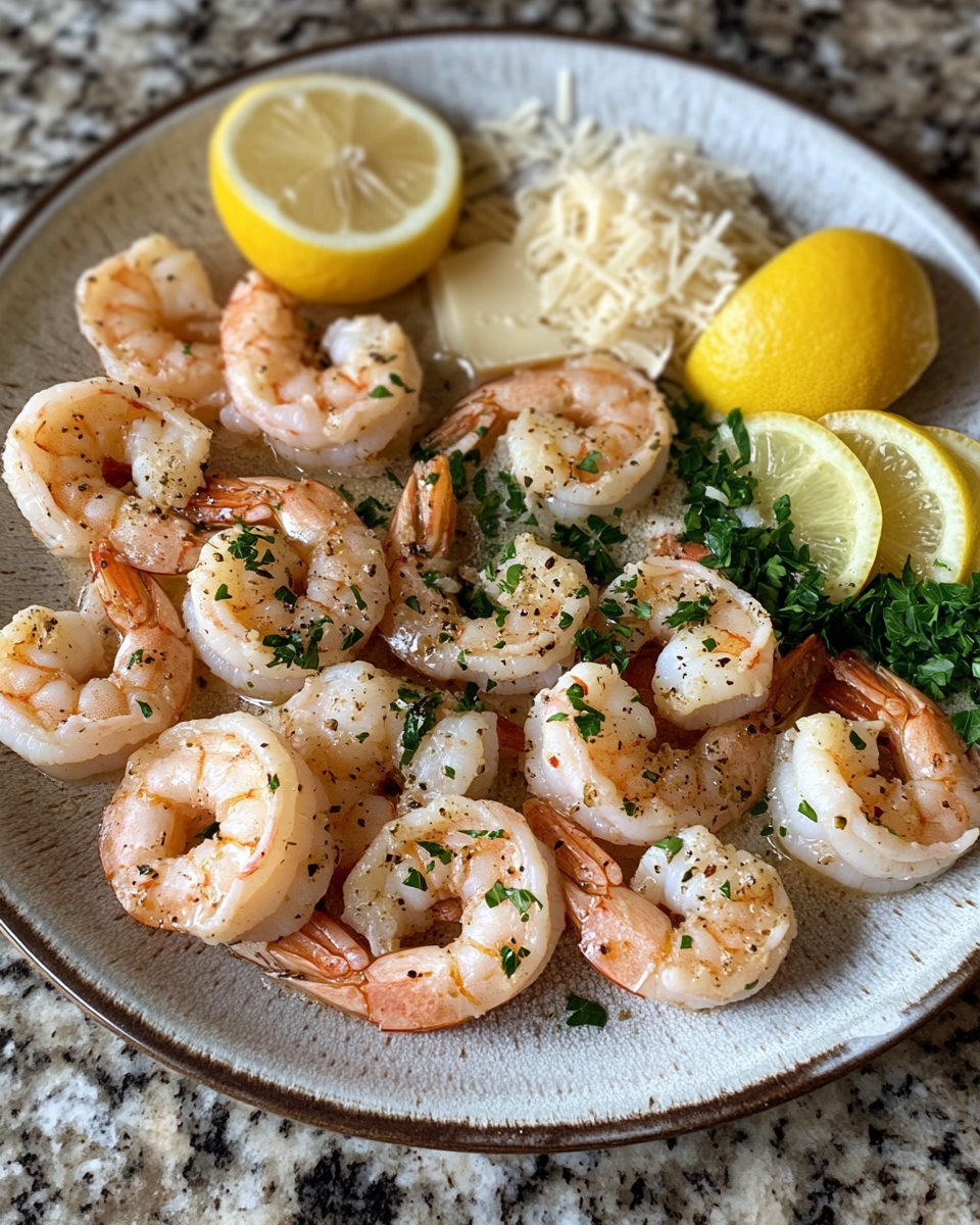Ingredients for Zesty Lemon Garlic Butter Shrimp Scampi Delight