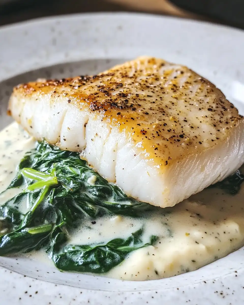 Zesty Lemon-Garlic Sea Bass Meets Luxurious Creamed Spinach Delight - Featured Image