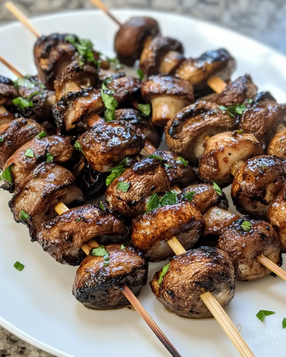 Final dish - Savor the Flavor with Marinated Grilled Mushroom Skewers