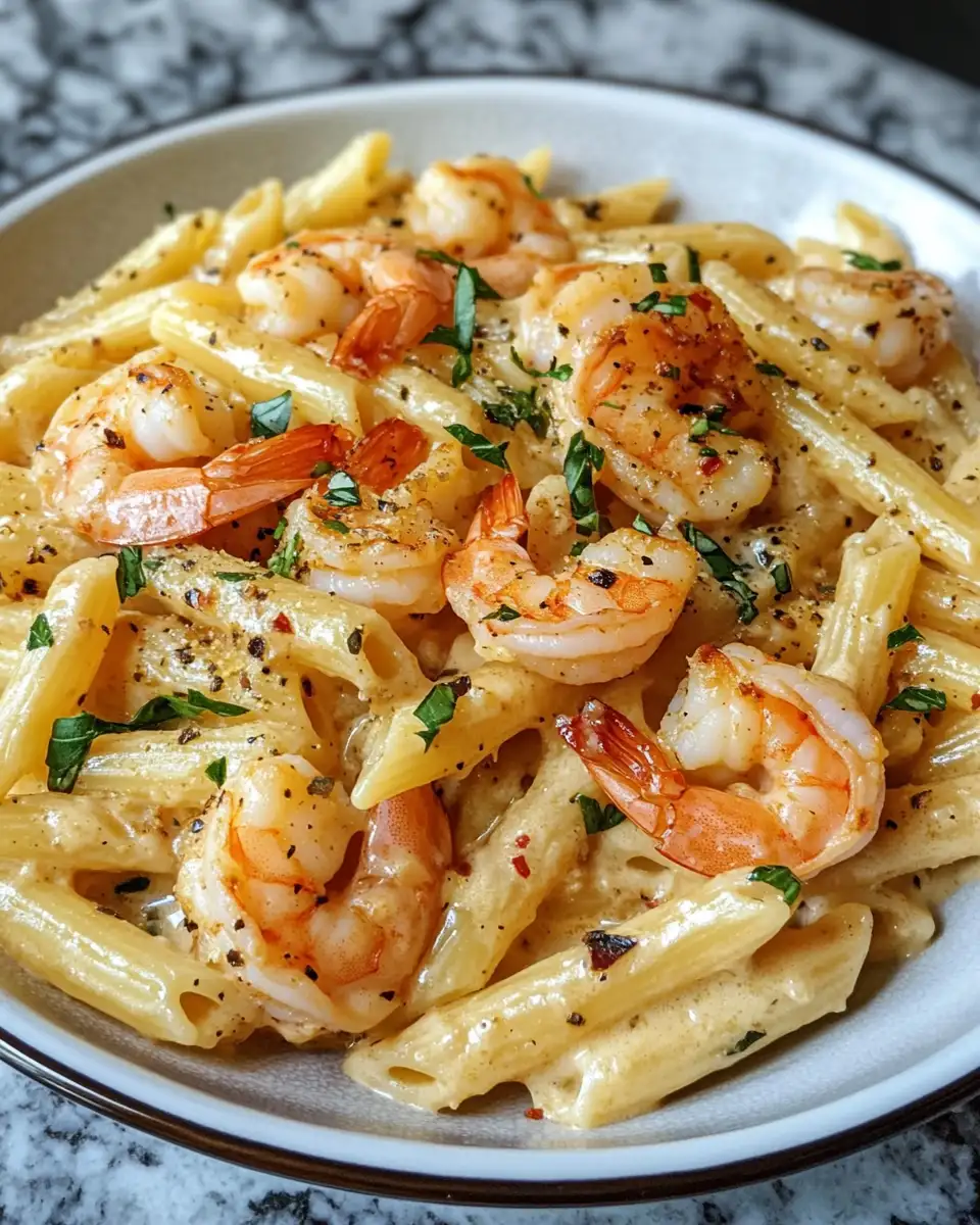 Final dish - Fall in Love with Marry-Me Shrimp Alfredo Penne