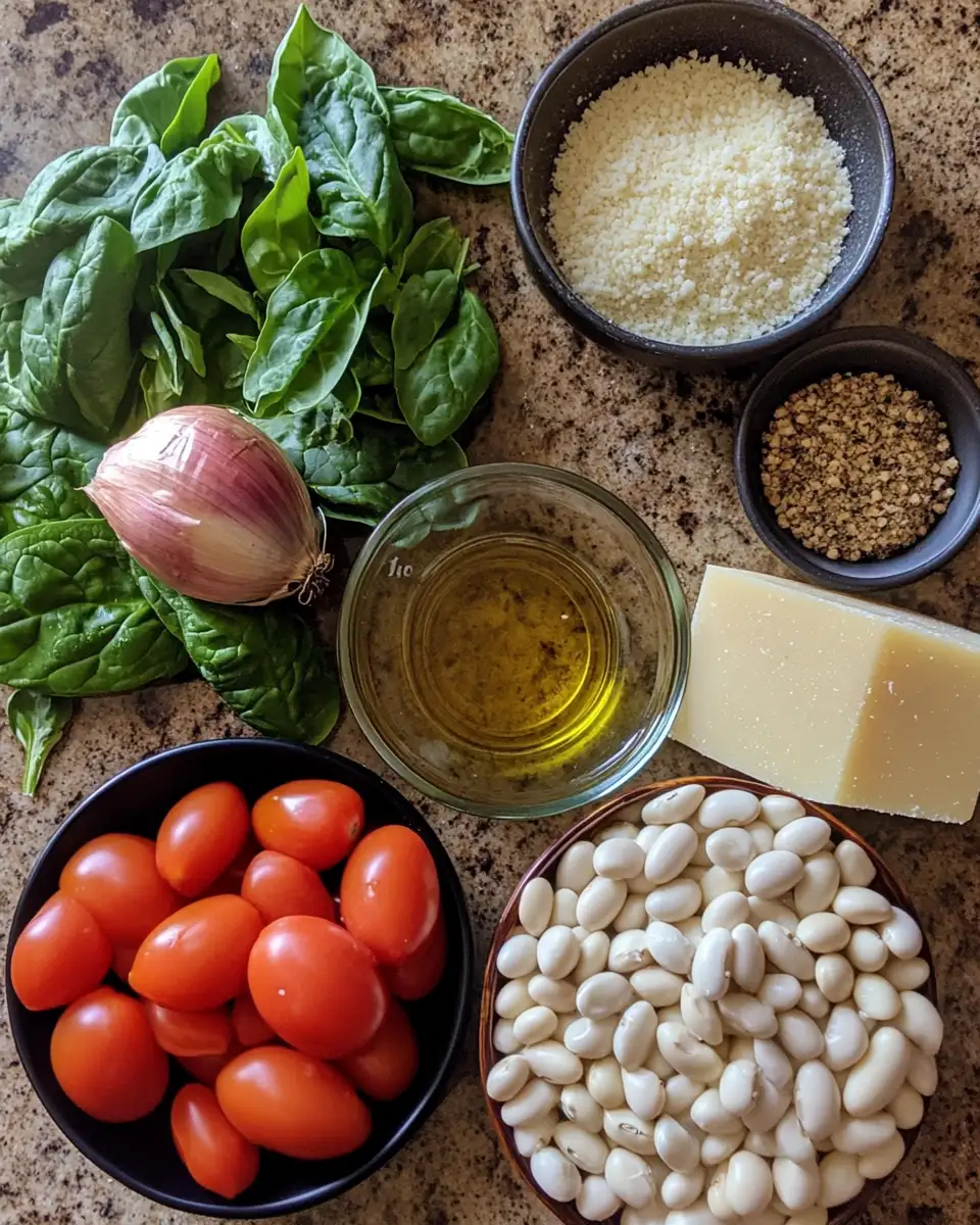 Ingredients for Fall in Love with Flavor: Marry-Me White Bean & Spinach Skillet