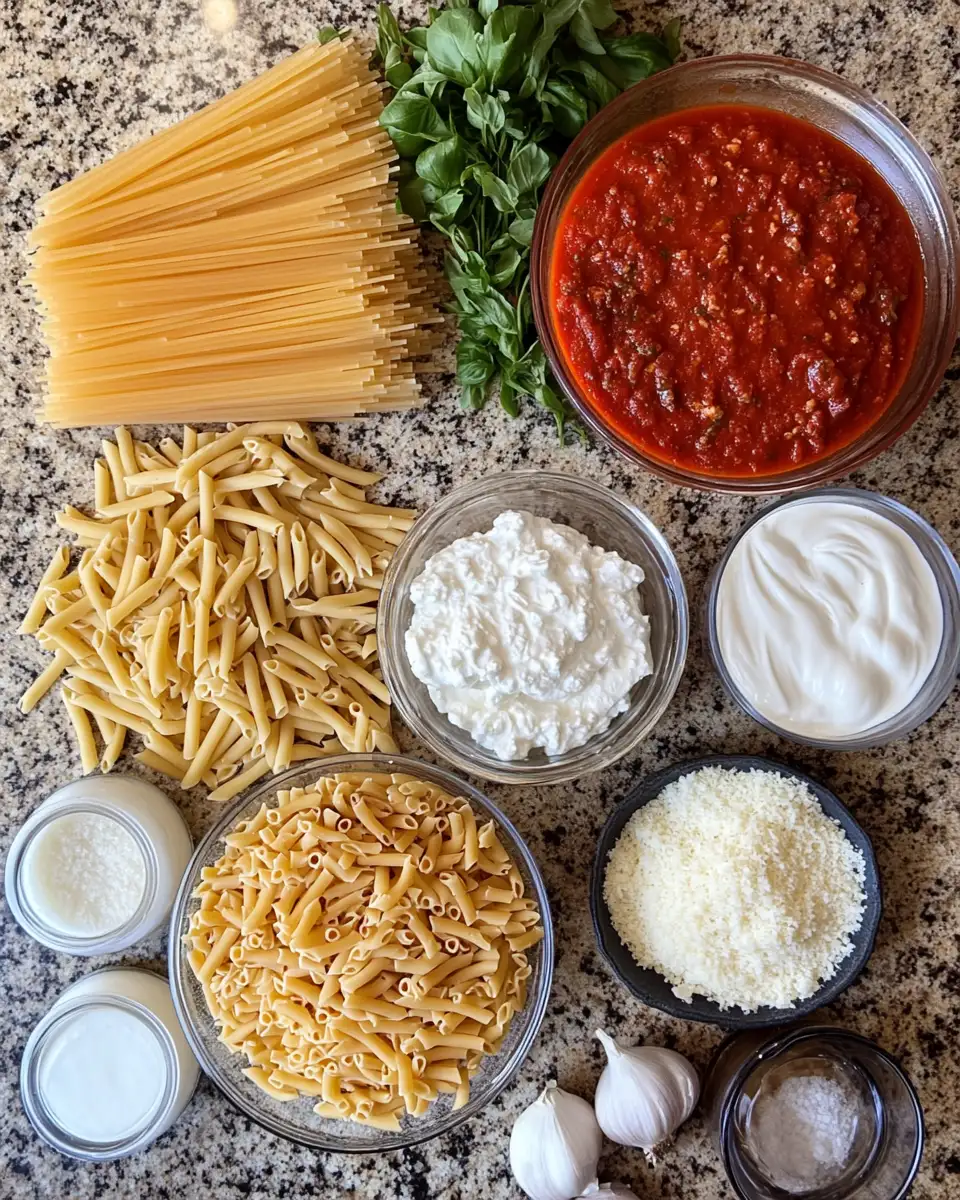 Ingredients for Elevate Your Dinner Game with Million Dollar Baked Ziti