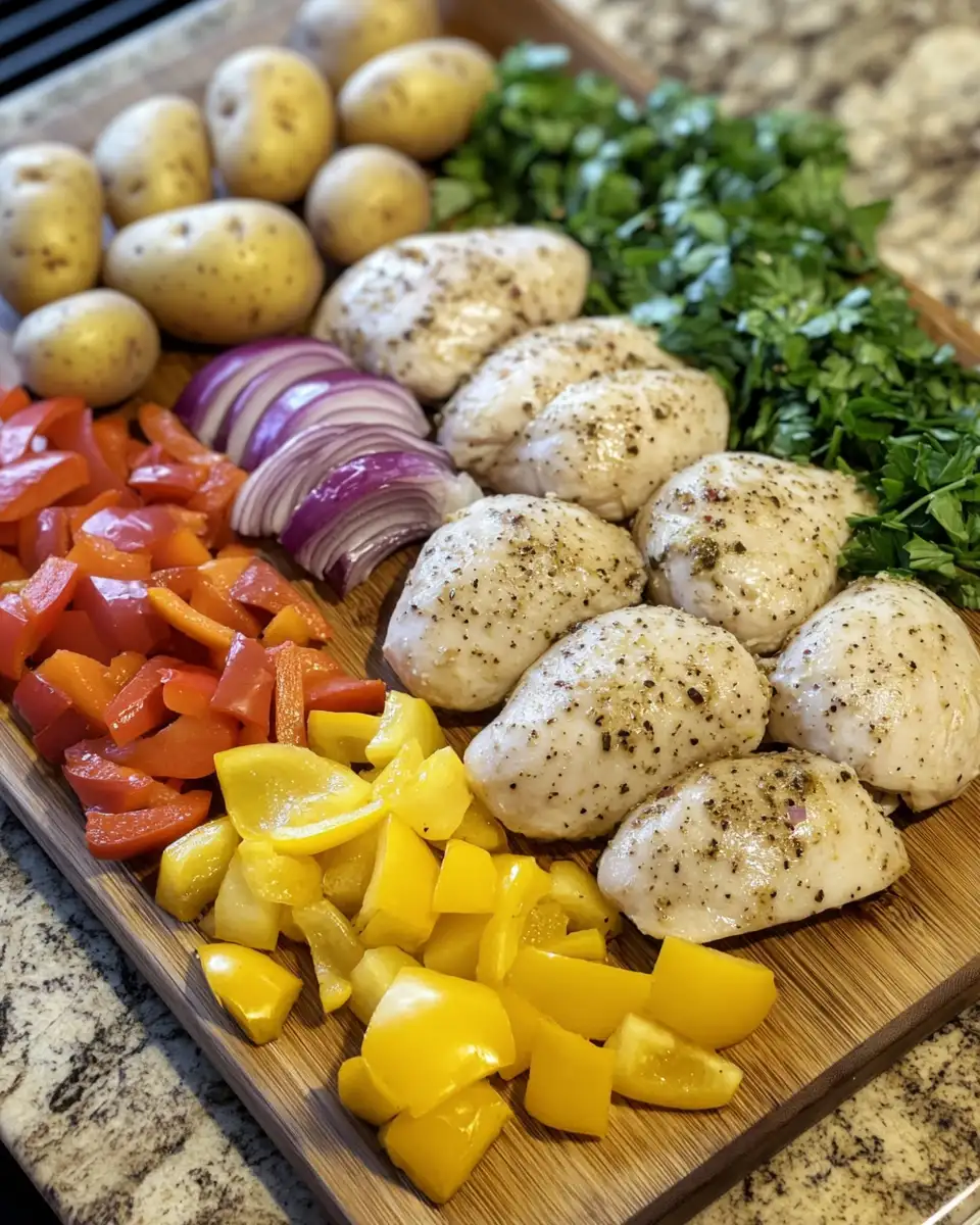 Ingredients for Effortless Flavors: One-Pot Chicken & Veggies Sheet Pan Dinner