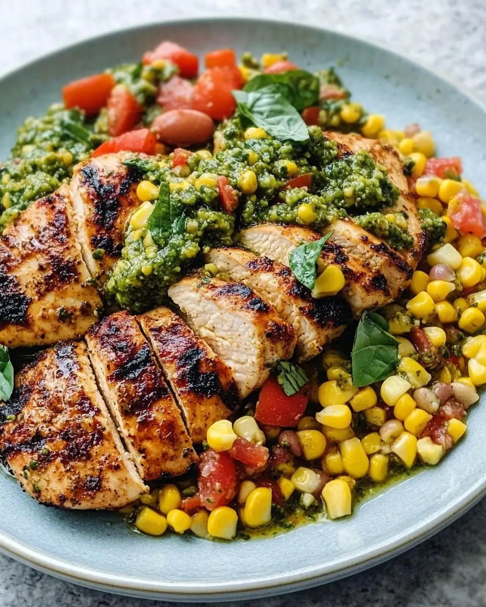 Flavor Fiesta: Pesto Chicken with Zesty Corn & Bean Salsa - Featured Image
