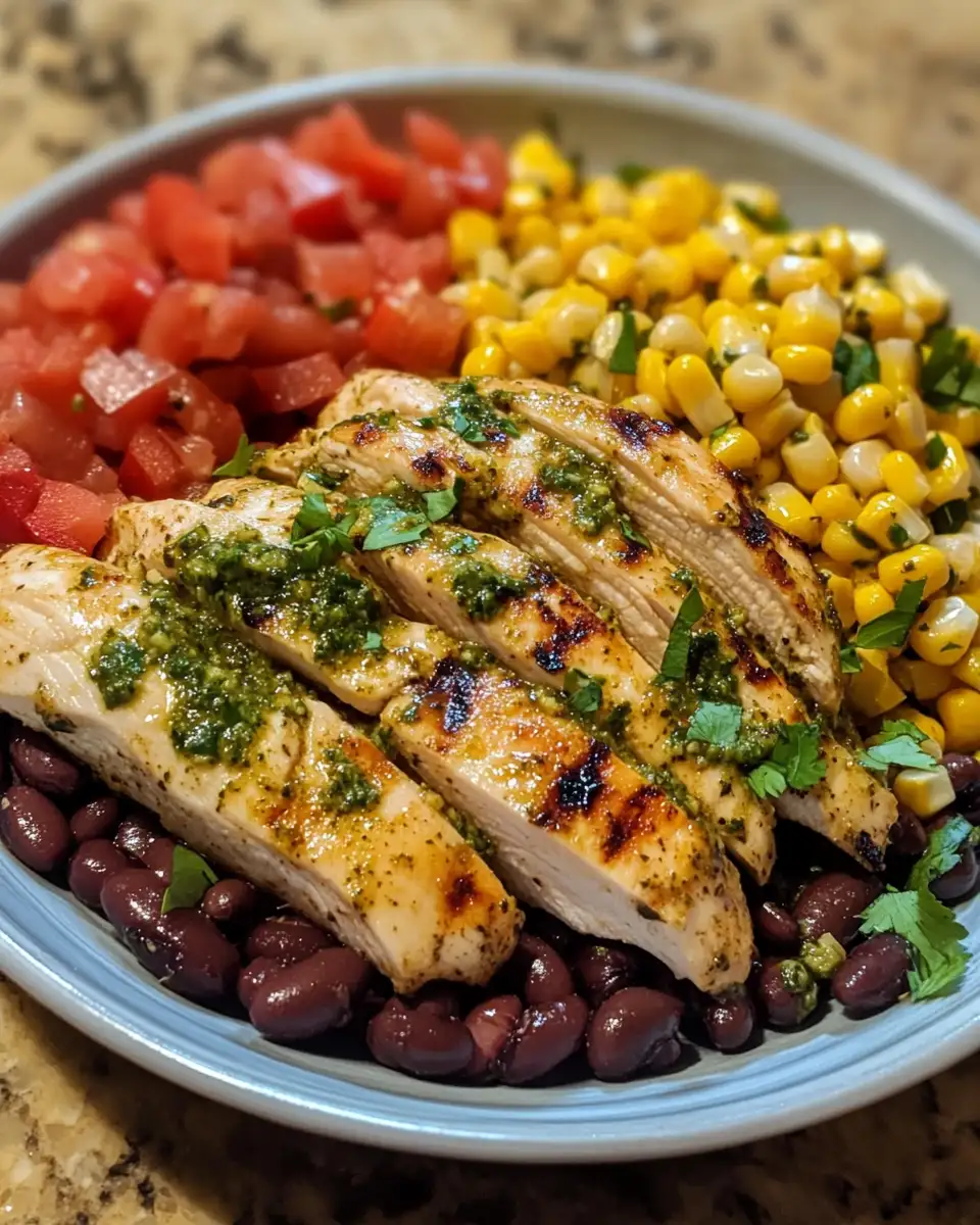 Final dish - Flavor Fiesta: Pesto Chicken with Zesty Corn & Bean Salsa