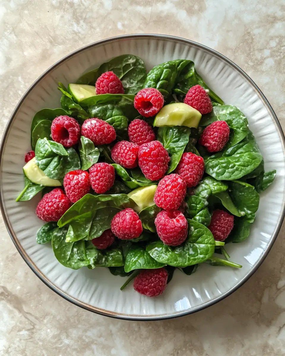 Refreshing Raspberry Spinach Salad: A Burst of Flavor and Freshness 6 Final dish - Refreshing Raspberry Spinach Salad: A Burst of Flavor and Freshness