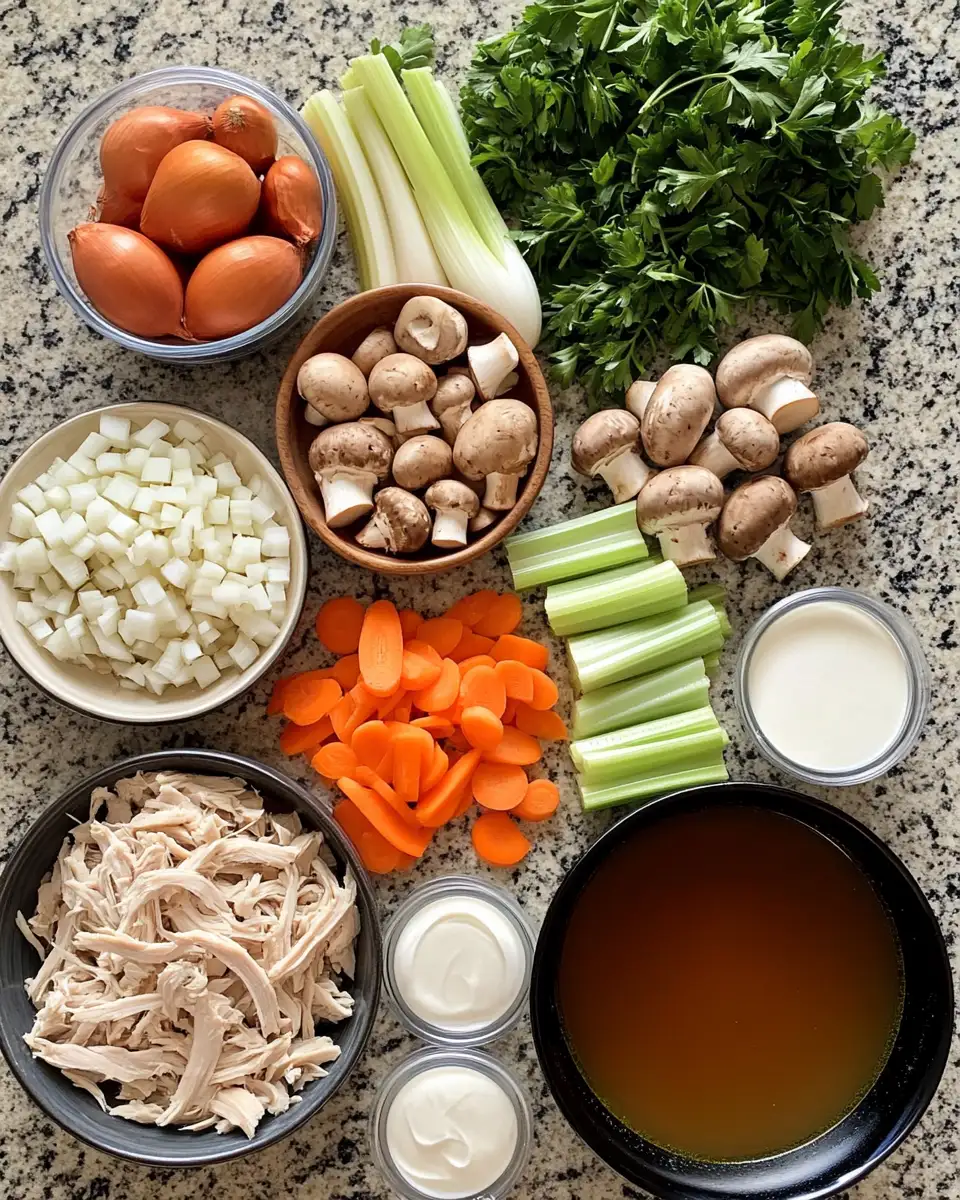 Savor the Comfort: Rotisserie Chicken Mushroom Soup Magic 4 Ingredients for Savor the Comfort: Rotisserie Chicken Mushroom Soup Magic