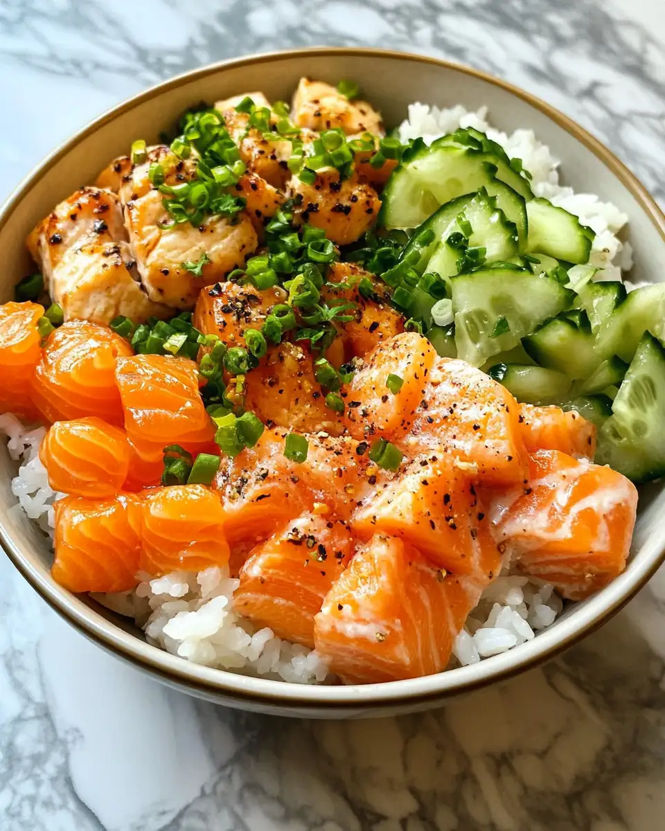 Final dish - Savory Salmon Rice Bowl: A Delicious Dive into Flavor