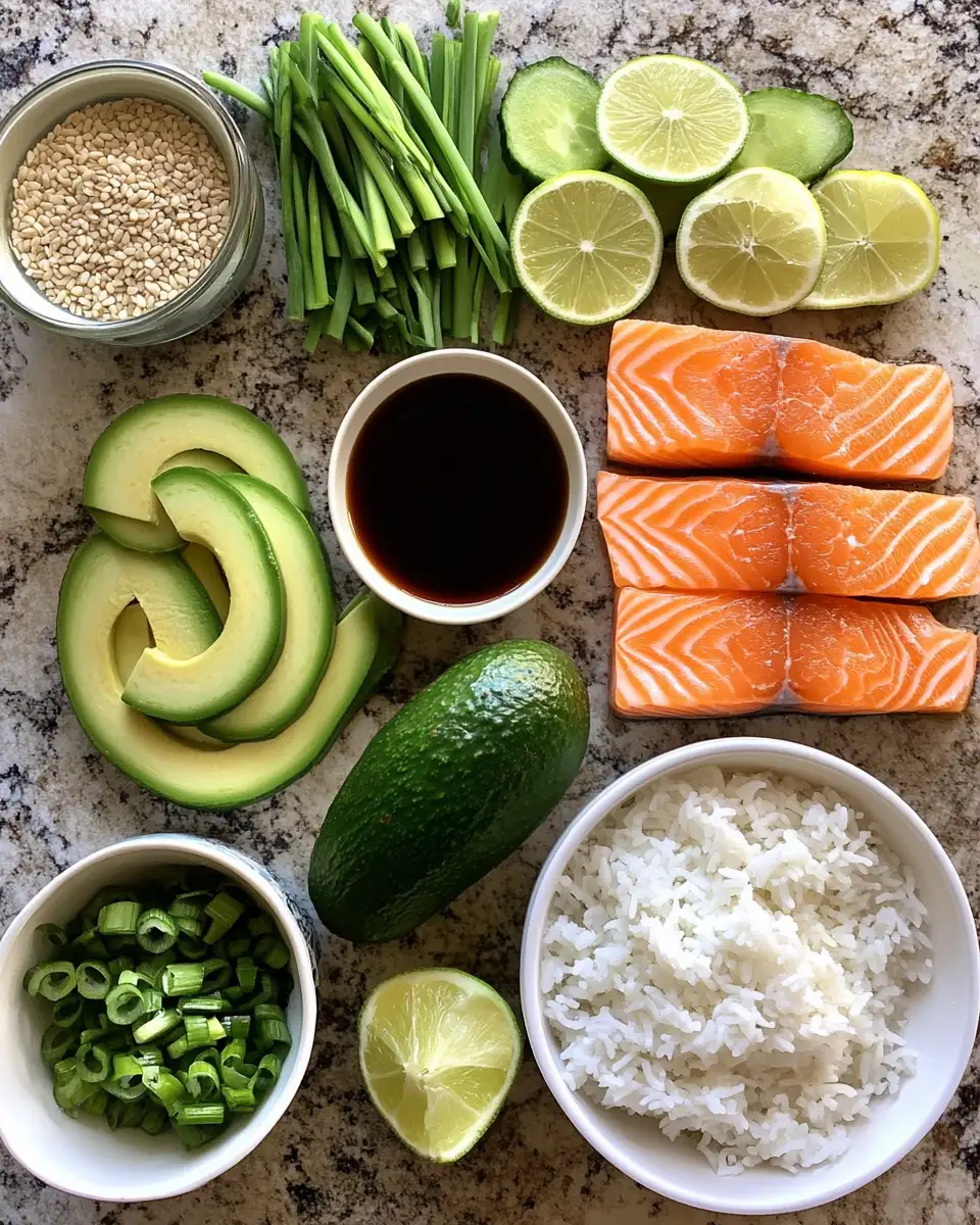 Ingredients for Savory Salmon Rice Bowl: A Delicious Dive into Flavor