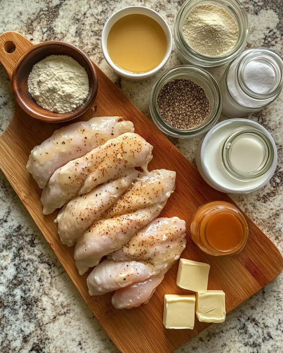 Ingredients for Ultimate Comfort: Smothered Chicken Tenders with Gravy Delight