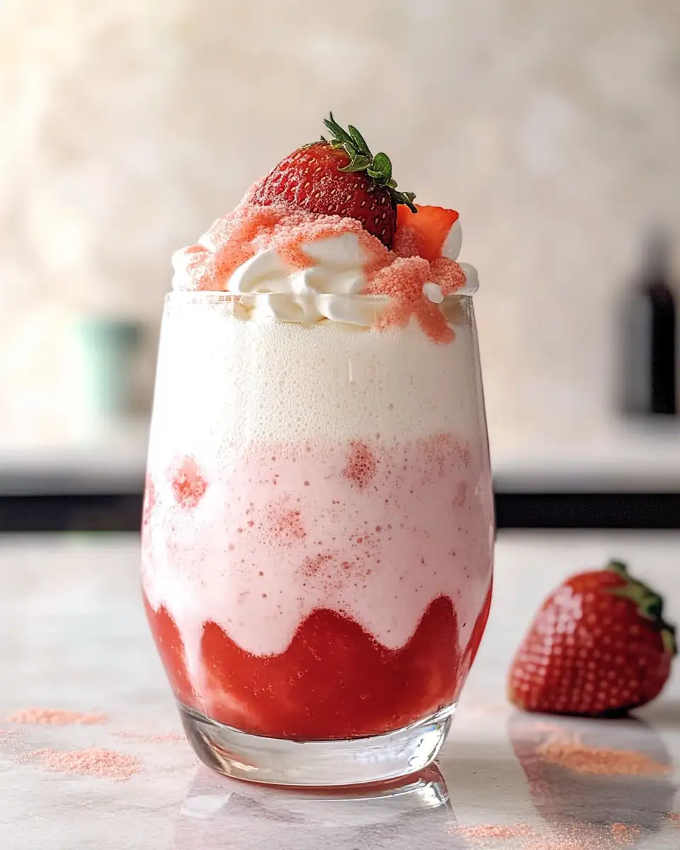 Effervescent Indulgence: Dive into a Sparkling Strawberry Cream Soda Float - Featured Image