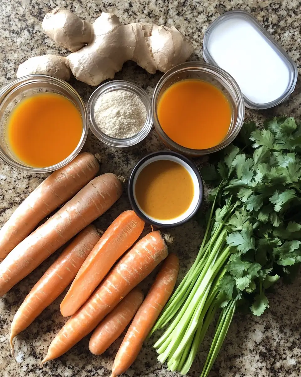 Ingredients for Warm Your Soul with Spiced Carrot Ginger Soup