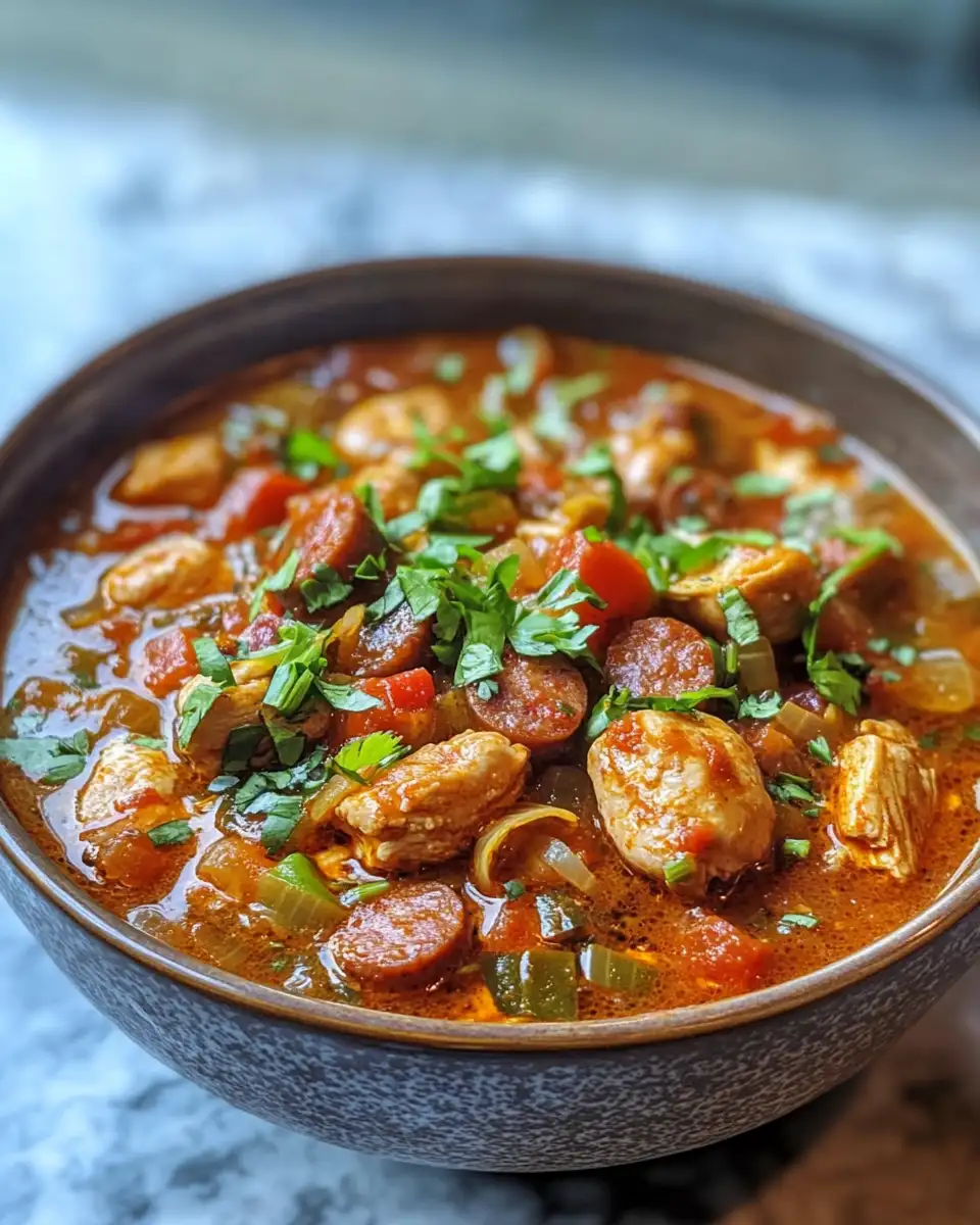 Savor the Heat with Spicy Cajun Chicken and Sausage Gumbo 6 Final dish - Savor the Heat with Spicy Cajun Chicken and Sausage Gumbo