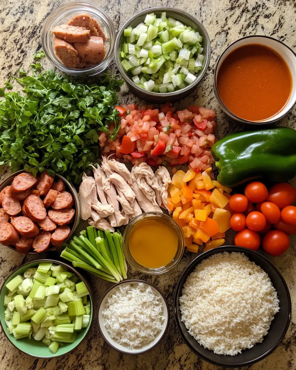 Savor the Heat with Spicy Cajun Chicken and Sausage Gumbo 4 Ingredients for Savor the Heat with Spicy Cajun Chicken and Sausage Gumbo