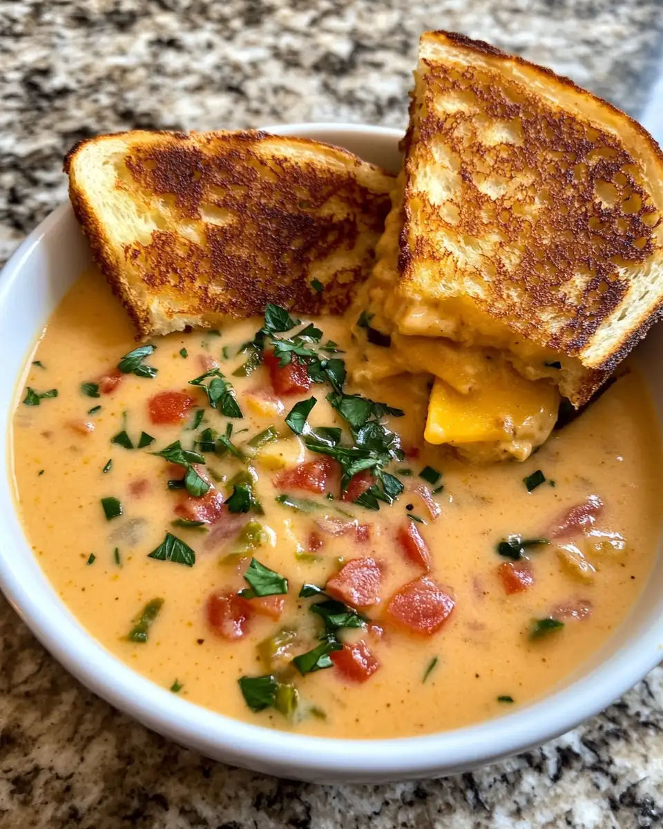 Turn Up the Heat with Spicy Jalapeño Popper Soup and Grilled Cheese Dippers 6 Final dish - Turn Up the Heat with Spicy Jalapeño Popper Soup and Grilled Cheese Dippers