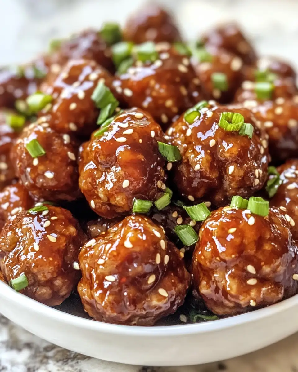 Irresistibly Sticky Korean BBQ Meatballs Drenched in Gochujang Glaze 6 Final dish - Irresistibly Sticky Korean BBQ Meatballs Drenched in Gochujang Glaze