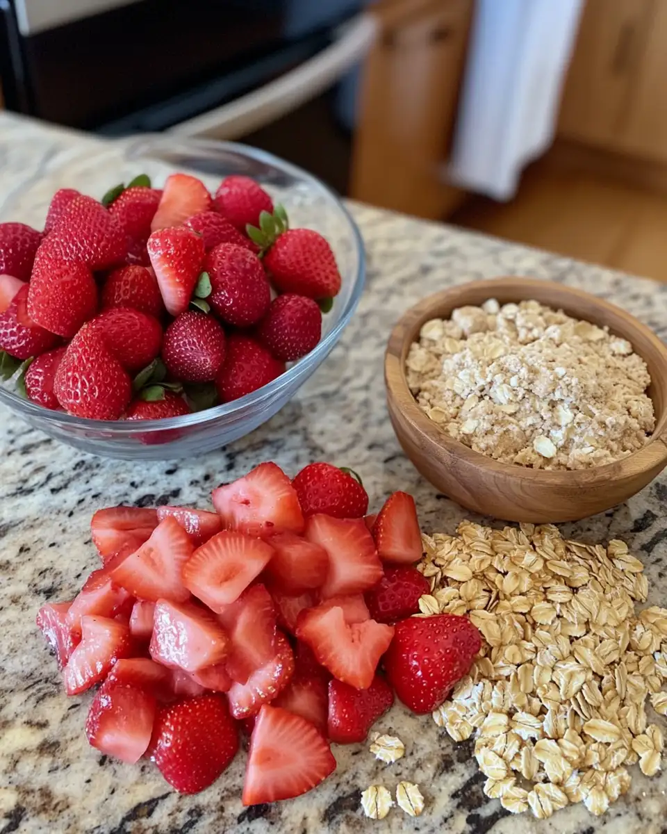 Savor the Sweetness of Summer with Strawberry Rhubarb Crisp with Oat Topping 4 Ingredients for Savor the Sweetness of Summer with Strawberry Rhubarb Crisp with Oat Topping