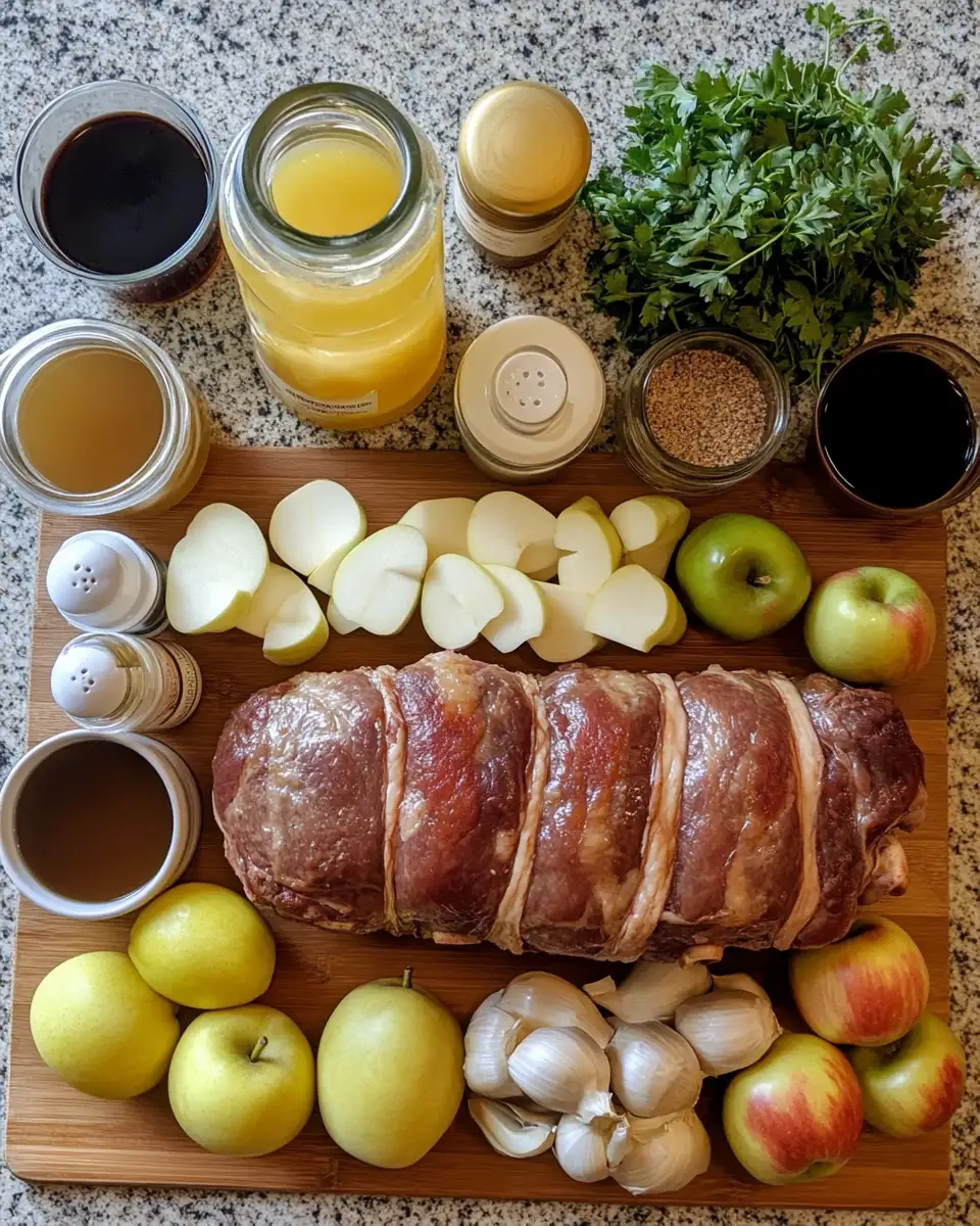 Ingredients for Irresistibly Tender Apple Cider Braised Pork Shoulder for Cozy Fall Feasts