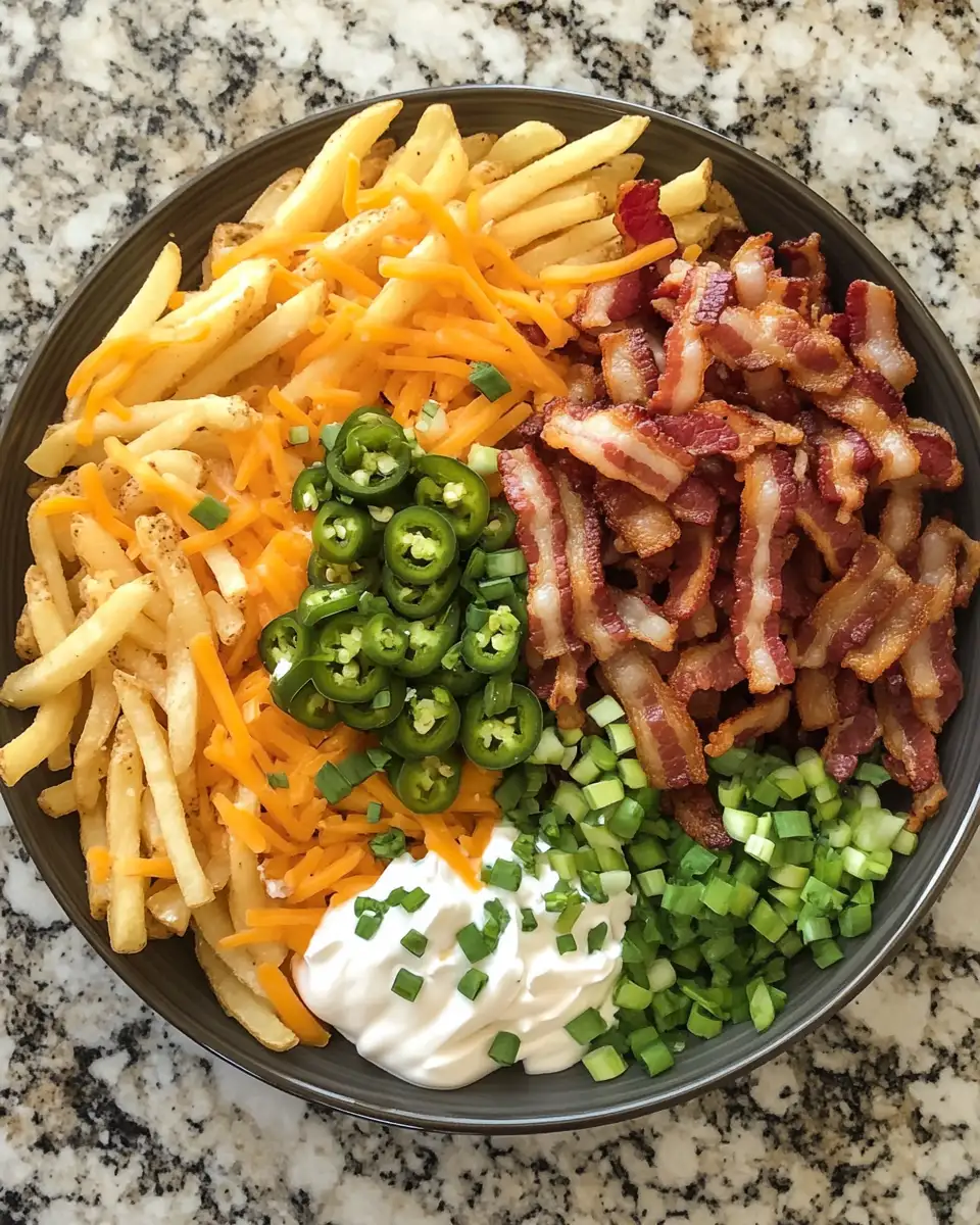 Ingredients for The Ultimate Loaded Bacon Cheese Fries Recipe That Will Blow Your Taste Buds Away