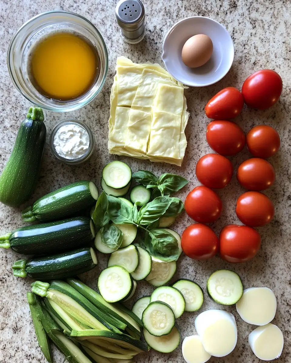 Ingredients for Harvest Delight: Urban Farm Fresh Zucchini & Tomato Tart