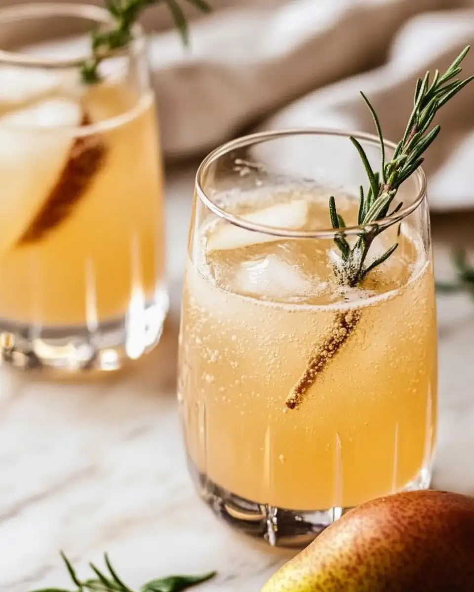 Refreshing Elegance: Vanilla Pear Sparkler Mocktails by Spoonful of Plants - Featured Image