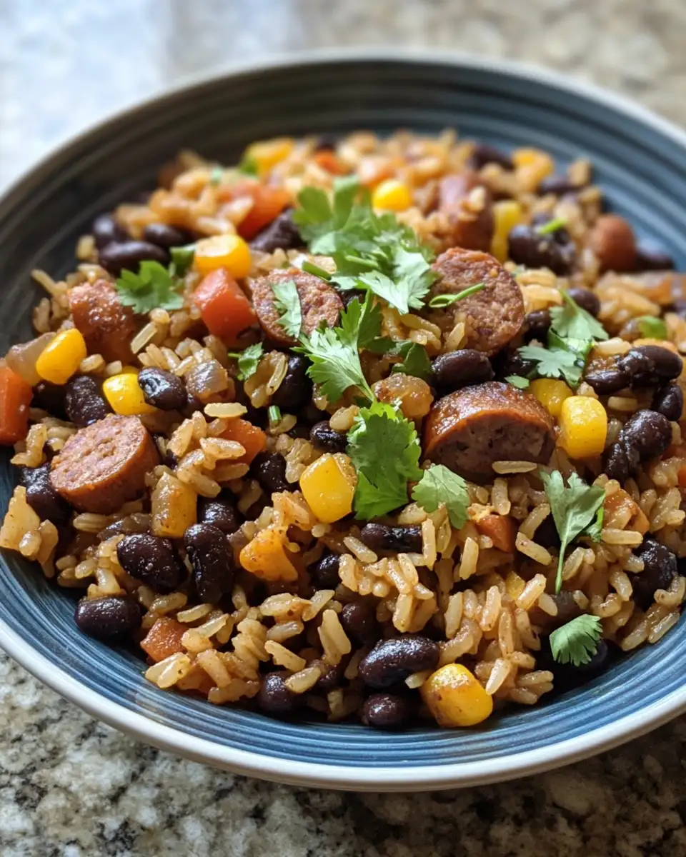 Sizzling Black Beans and Rice with Sausage: A Flavorful Fiesta on Your Plate 6 Final dish - Sizzling Black Beans and Rice with Sausage: A Flavorful Fiesta on Your Plate