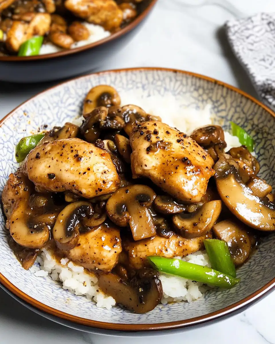 Savor the Spice: Black Pepper Chicken with Mushrooms Delight - Featured Image