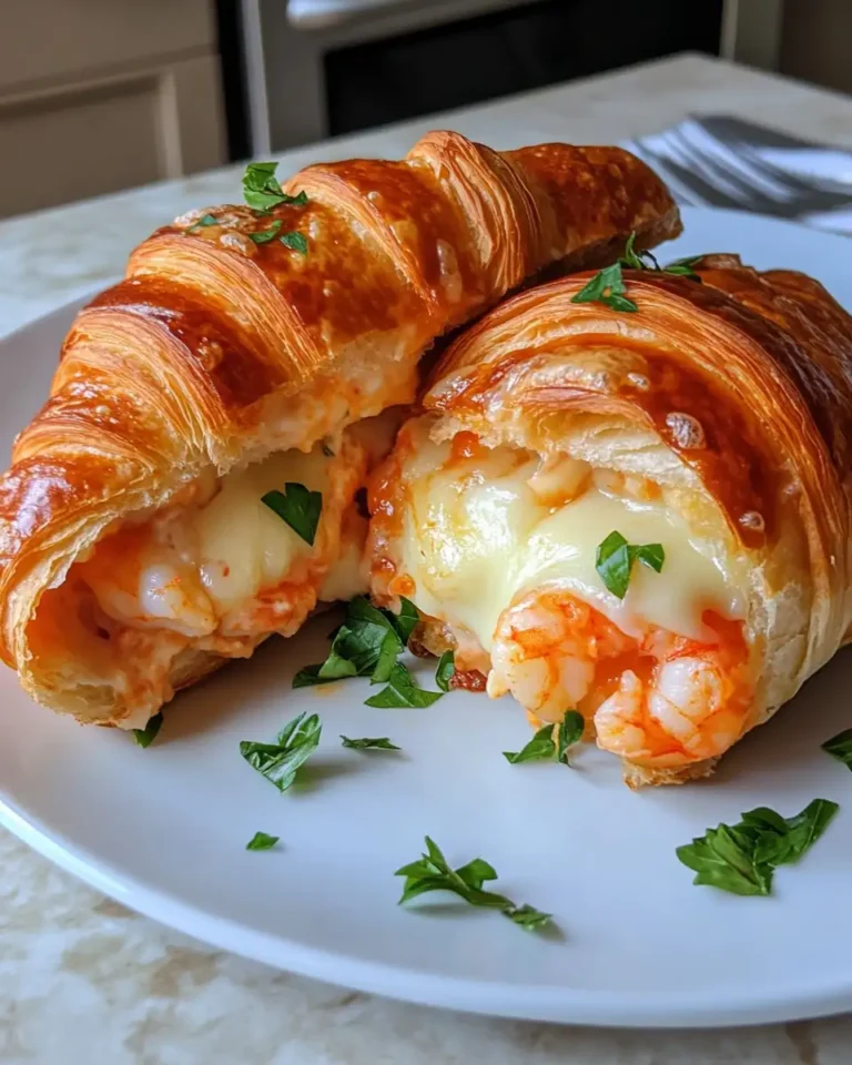 Towering Delights: Buffalo Shrimp & Cheese Croissant Melt Extravaganza - Featured Image