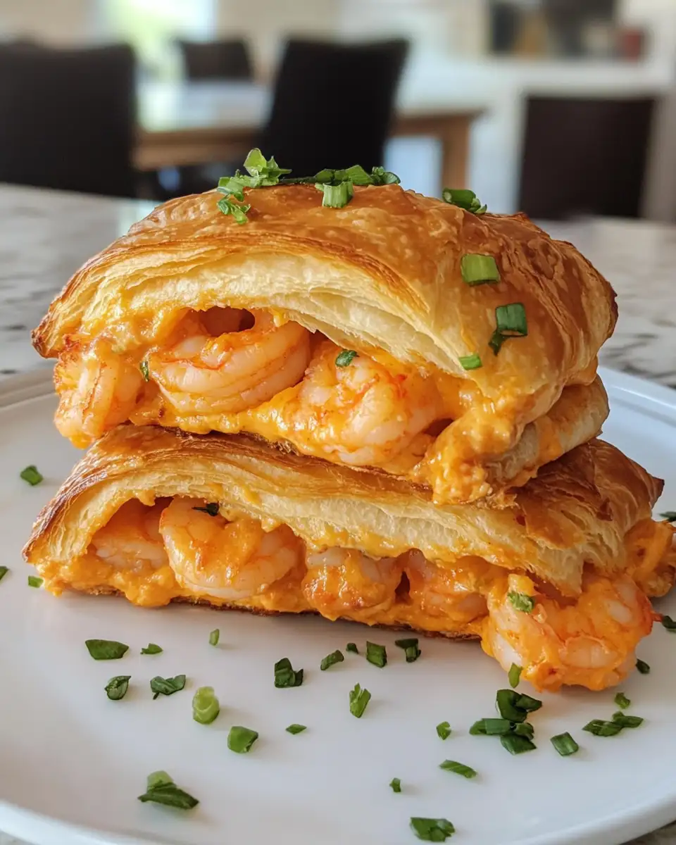 Mouthwatering Buffalo Shrimp & Cheese Croissant Melt Towers to Elevate Your Brunch Game 6 Final dish - Mouthwatering Buffalo Shrimp & Cheese Croissant Melt Towers to Elevate Your Brunch Game