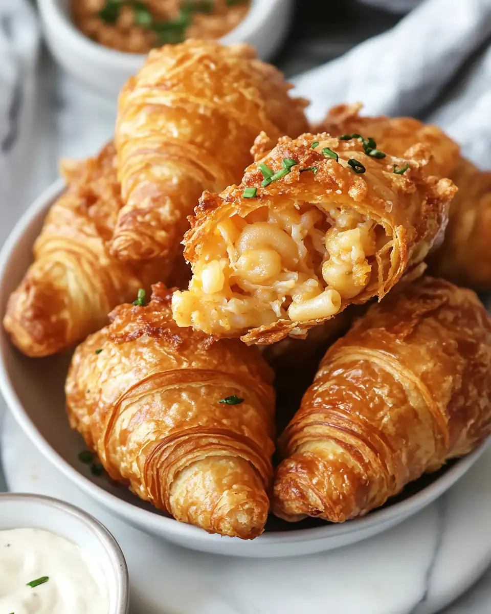 Crispy Indulgence: Buttermilk Fried Crab & Mac Croissant Bites Delight - Featured Image