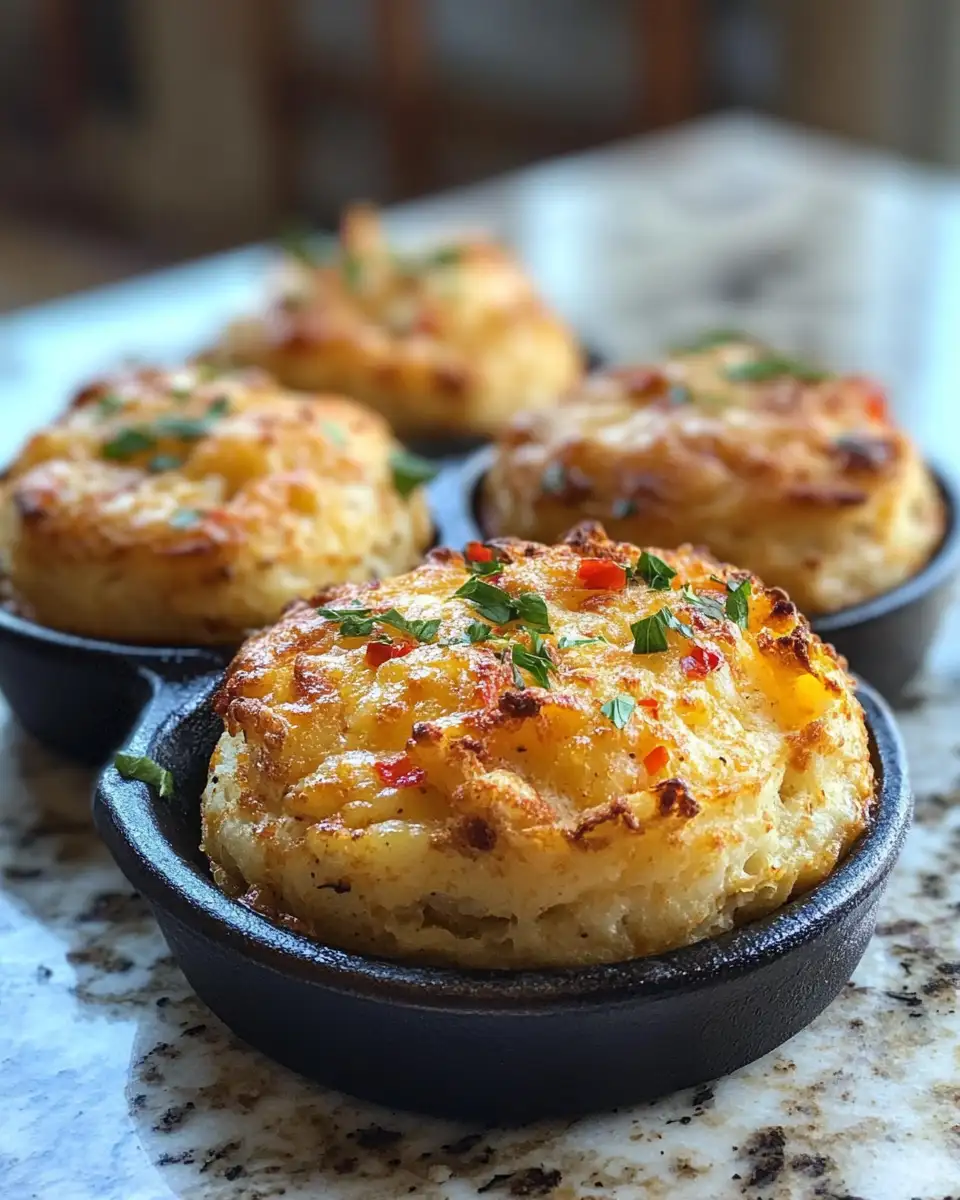 Savor the South: Cajun Crab-Stuffed Potato Biscuit Skillet Cups Delight 6 Final dish - Savor the South: Cajun Crab-Stuffed Potato Biscuit Skillet Cups Delight