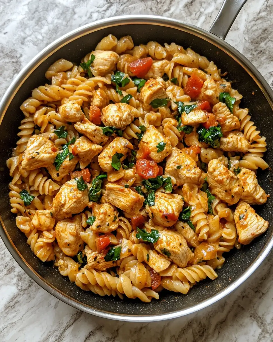 Savor the Flavor: Cheesy Cajun Garlic Chicken Rotini Skillet Recipe 6 Final dish - Savor the Flavor: Cheesy Cajun Garlic Chicken Rotini Skillet Recipe