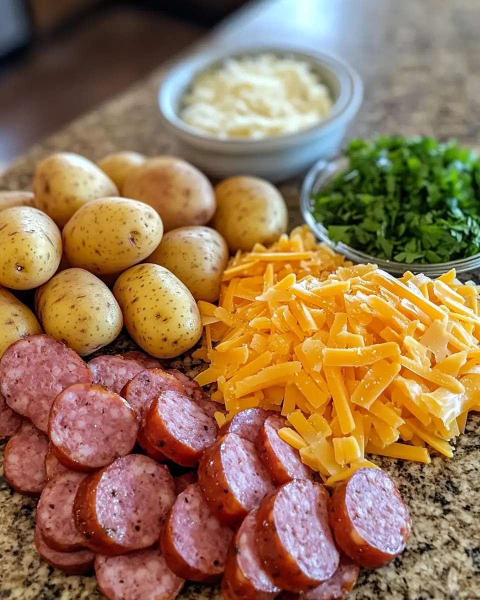 Ultimate Comfort: Cheesy Ranch Potatoes and Smoked Sausage Bliss 4 Ingredients for Ultimate Comfort: Cheesy Ranch Potatoes and Smoked Sausage Bliss