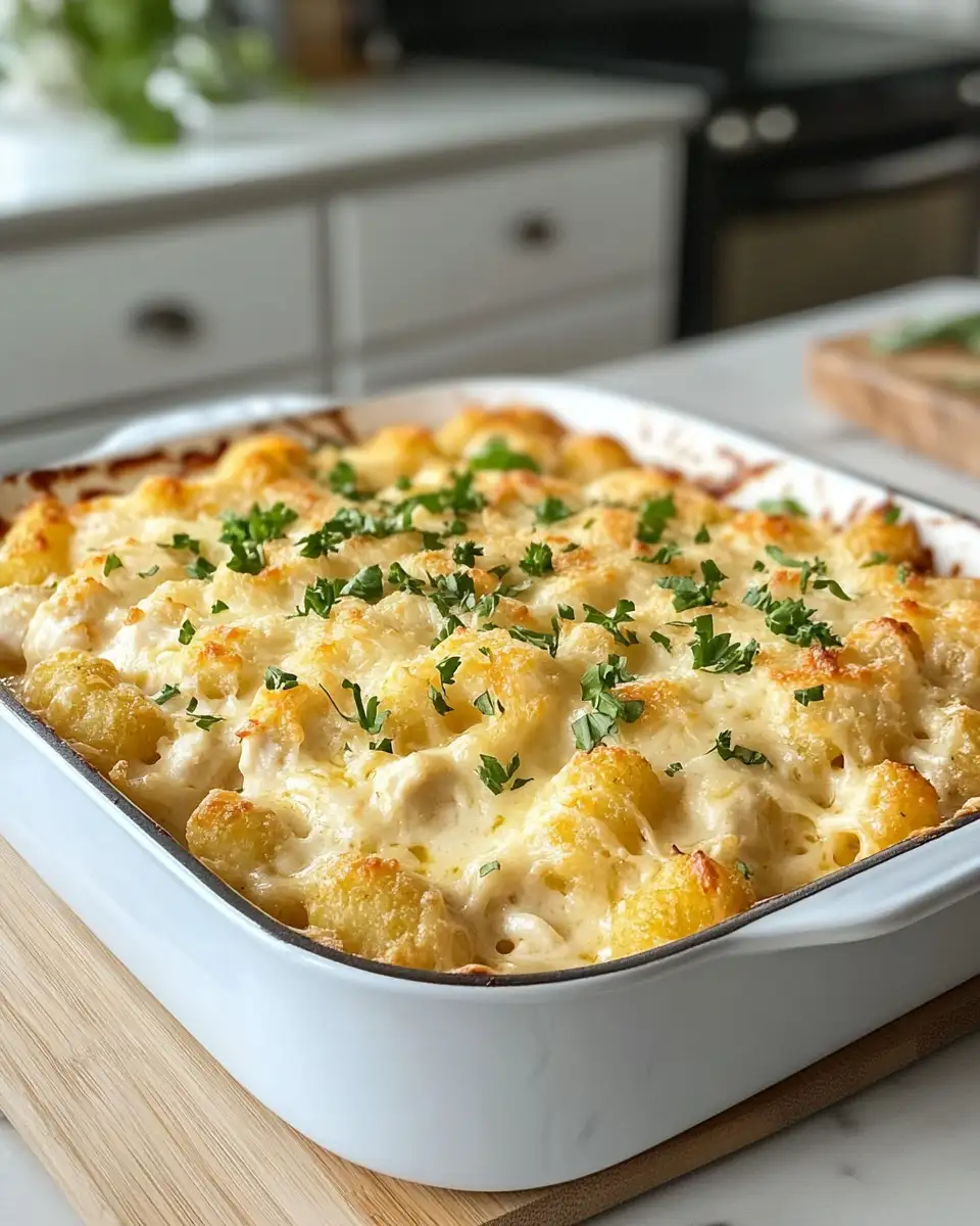 Irresistible Comfort: Chicken Alfredo Tater Tot Casserole - Featured Image