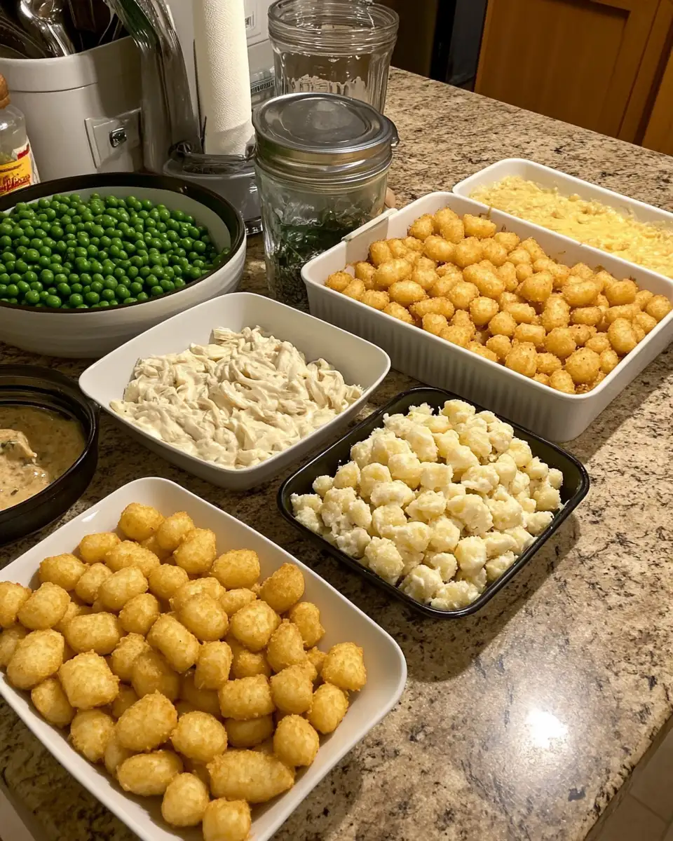 Irresistible Comfort: Chicken Alfredo Tater Tot Casserole 4 Ingredients for Irresistible Comfort: Chicken Alfredo Tater Tot Casserole