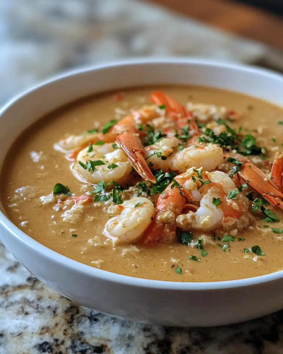 Dive into Decadence with Our Creamy Crab and Shrimp Seafood Bisque Recipe 6 Final dish - Dive into Decadence with Our Creamy Crab and Shrimp Seafood Bisque Recipe