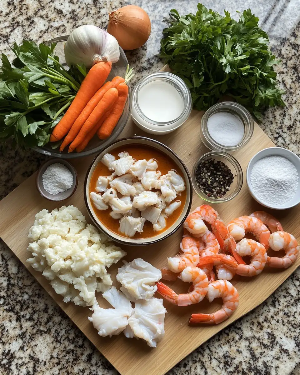Dive into Decadence with Our Creamy Crab and Shrimp Seafood Bisque Recipe 4 Ingredients for Dive into Decadence with Our Creamy Crab and Shrimp Seafood Bisque Recipe