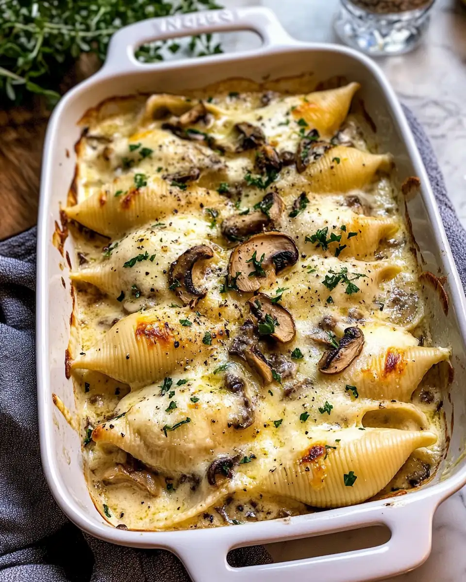 Indulge in Comfort: Creamy Garlic Mushroom Stuffed Shells Delight - Featured Image