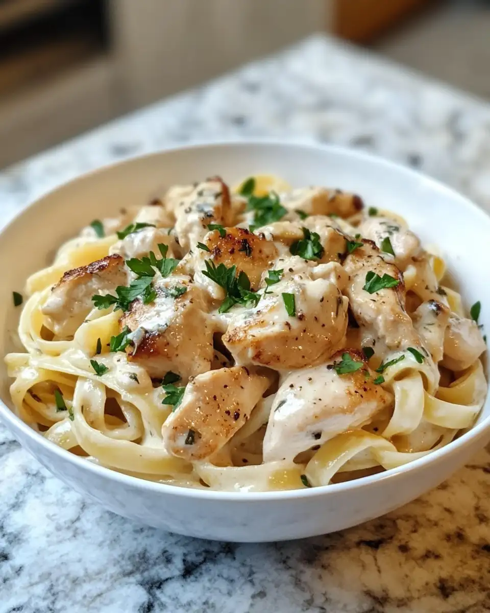 Indulge in Irresistible Comfort: Creamy Garlic Parmesan Chicken Pasta Delight 4 Final dish - Indulge in Irresistible Comfort: Creamy Garlic Parmesan Chicken Pasta Delight