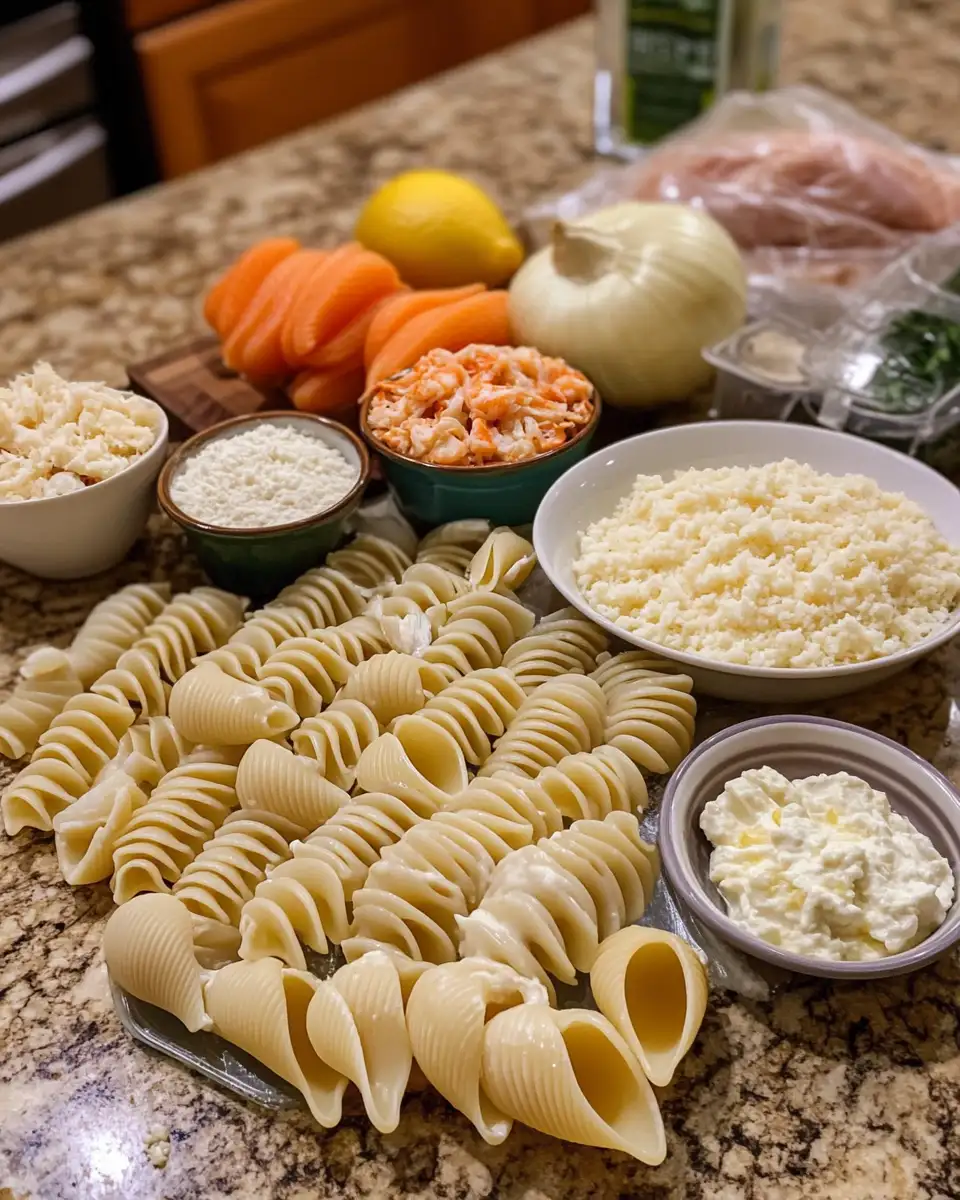 Dive into Decadence with Creamy Seafood Stuffed Shells 3 Ingredients for Dive into Decadence with Creamy Seafood Stuffed Shells