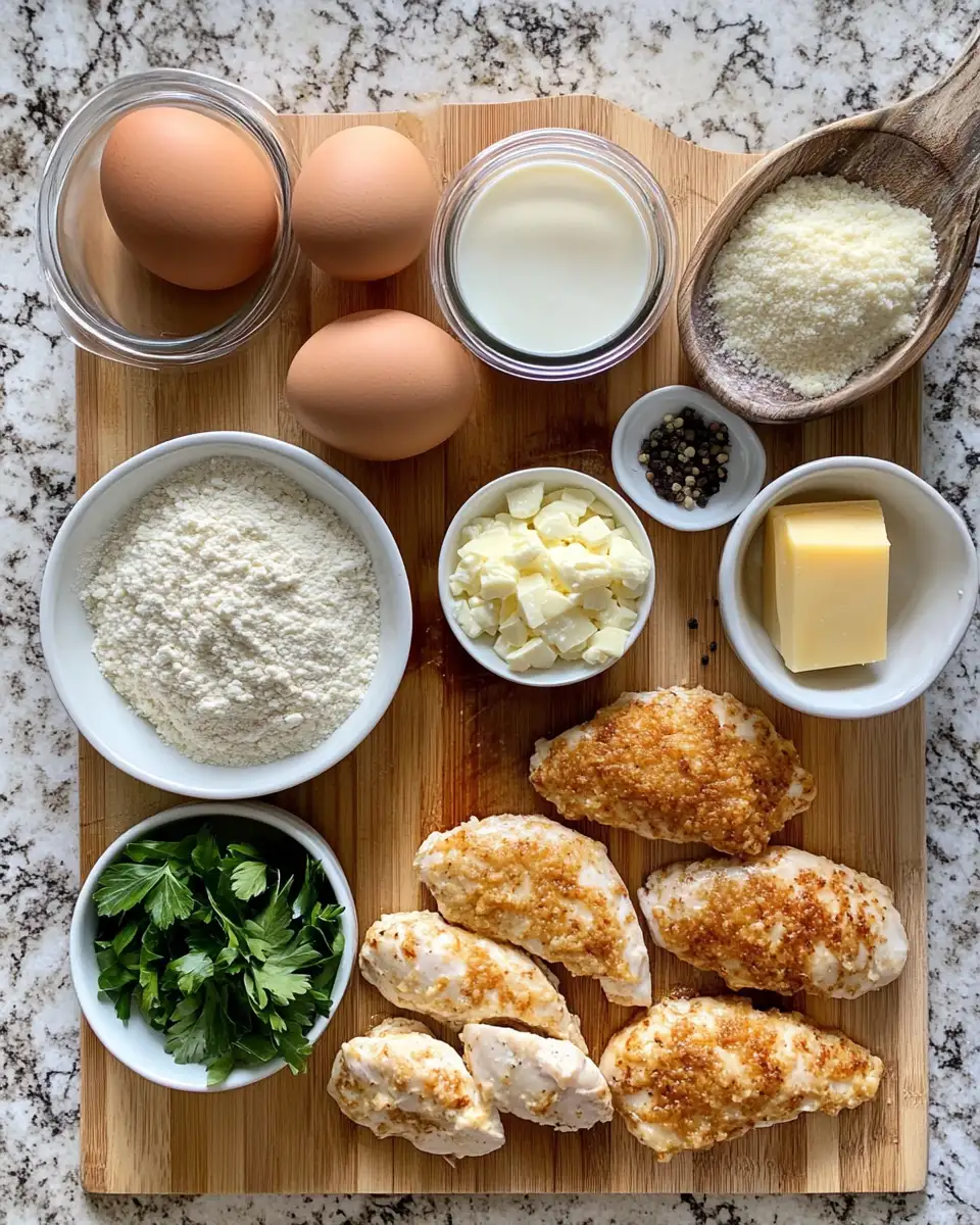 Ingredients for Crispy Parmesan Chicken Meets Its Match in a Sumptuous Garlic Sauce