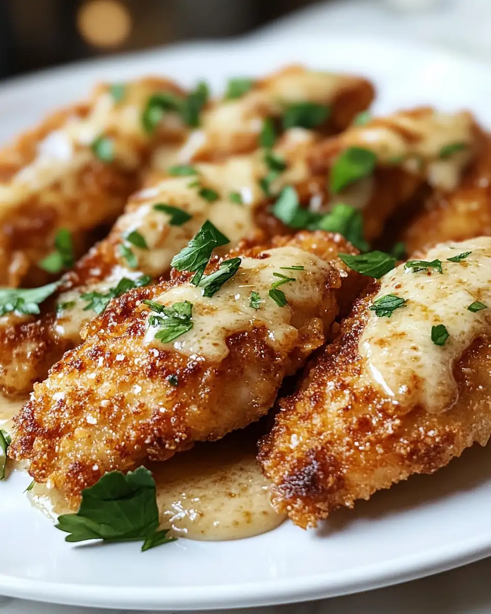 Golden Crunch: Crispy Parmesan Chicken with Rich Garlic Sauce - Featured Image
